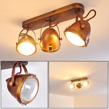 Plafonnier Butikon Rouille, 3 lumières