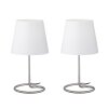 Lampe à poser Reality Twin Nickel mat, 2 lumières