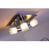 Spot de plafond LED Brilliant Leuchten Chrome, Nickel mat, Blanc, 3 lumières