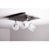 Spot de plafond LED Brilliant Leuchten Chrome, Nickel mat, Blanc, 3 lumières