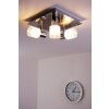 Spot de plafond LED Brilliant Leuchten Chrome, Nickel mat, Blanc, 3 lumières