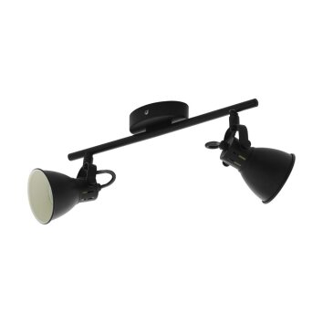 Spot de plafond EGLO SERAS LED Noir, 2 lumières