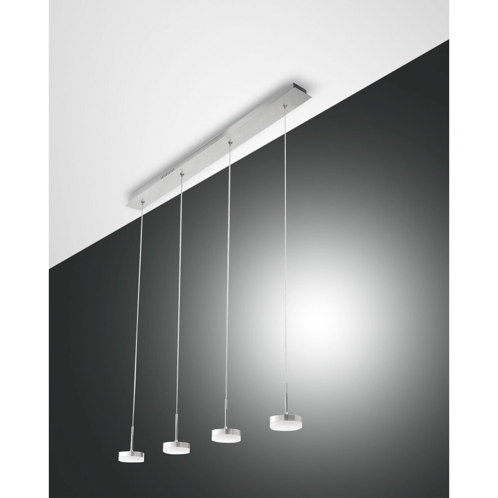 Suspension Fabas Luce Dunk LED Aluminium, 4 lumières main product photo