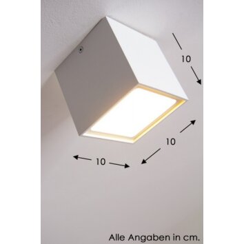 Plafonnier LED Helestra Aluminium, Blanc, 1 lumière