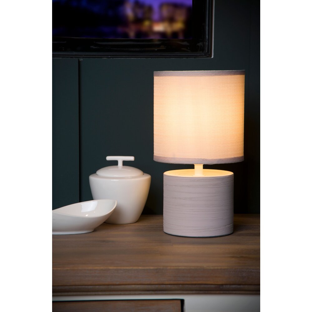 Lampe de table Lucide GREASBY Beige, 1 lumière main product photo