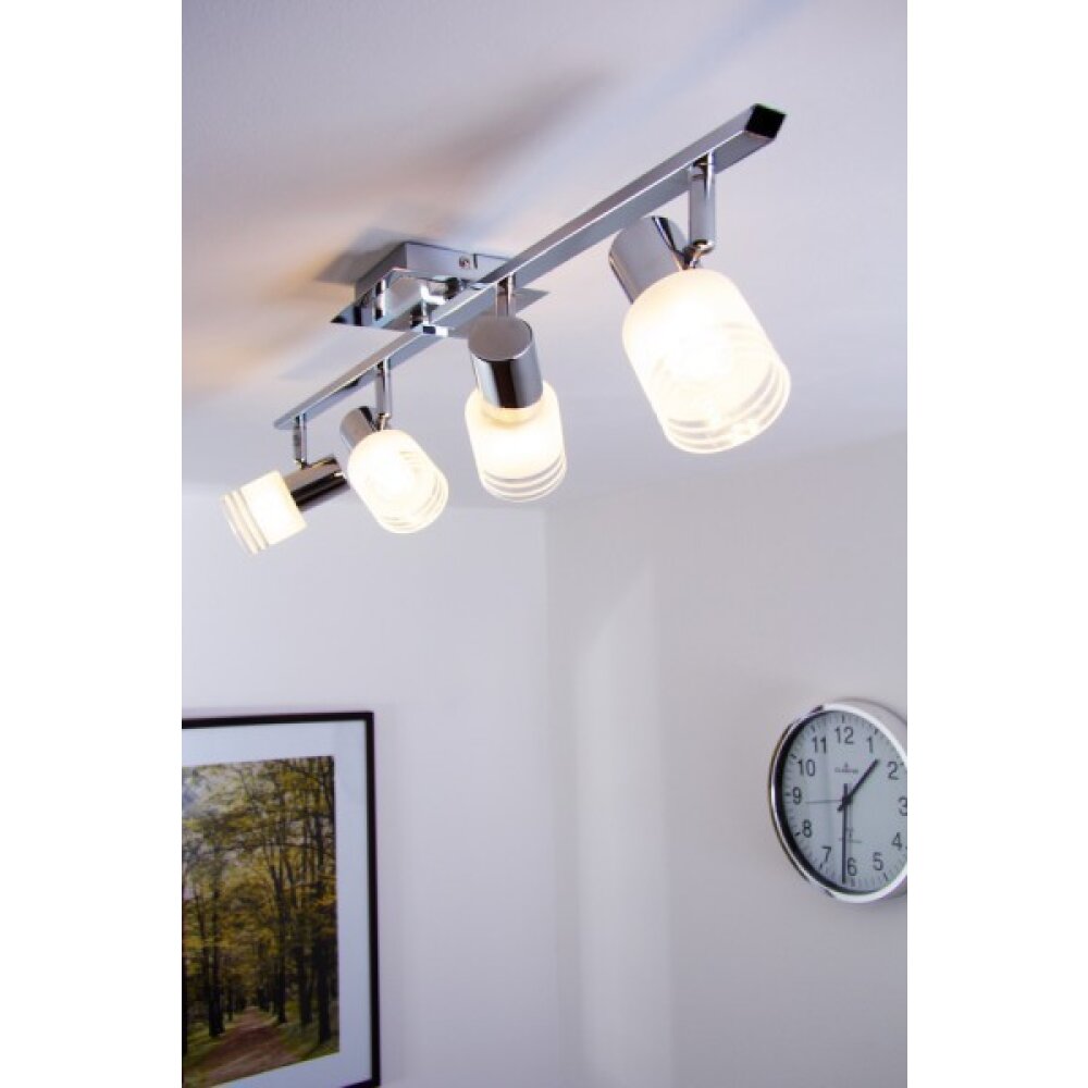 Plafonnier LED Brilliant Leuchten Chrome, Blanc, 4 lumières main product photo