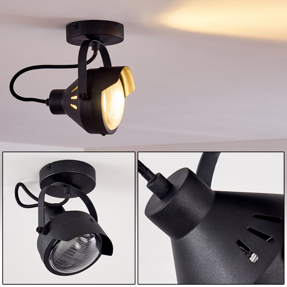 Plafonnier Rahway Noir, 1 lumière main product photo