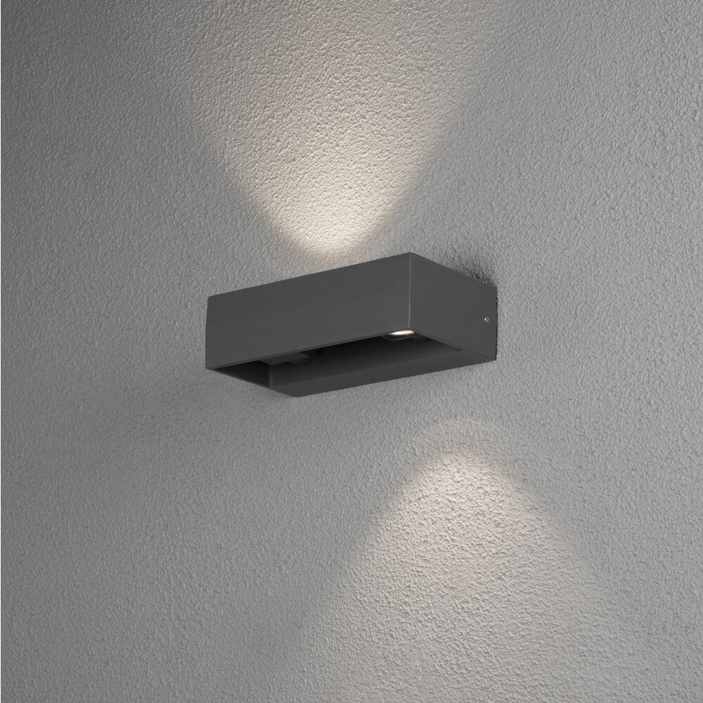 Applique murale d'extérieur Konstsmide Monza LED Noir, 2 lumières main product photo