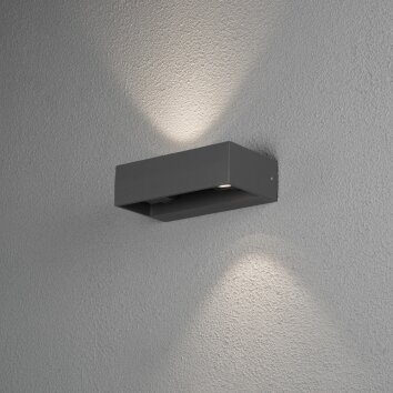 Applique murale d'extérieur Konstsmide Monza LED Noir, 2 lumières