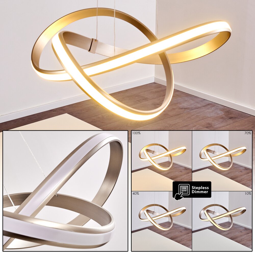 Suspension Woyens LED Acier brossé, 1 lumière main product photo