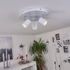 Plafonnier Chennai LED Chrome, Blanc, 3 lumières