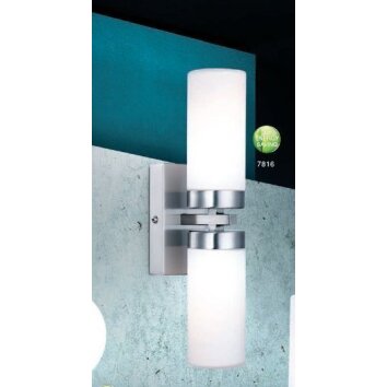 Applique murale Globo SPACE Chrome, Acier inoxydable, Nickel mat, Blanc, 2 lumières