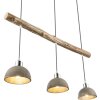 Suspension Globo Jebel Bois foncé, Nickel mat, 3 lumières