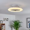 Ventilateur de plafond Piraeus LED Titane, Blanc, 1 lumière, Télécommandes