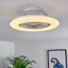 Ventilateur de plafond Piraeus LED Titane, Blanc, 1 lumière, Télécommandes