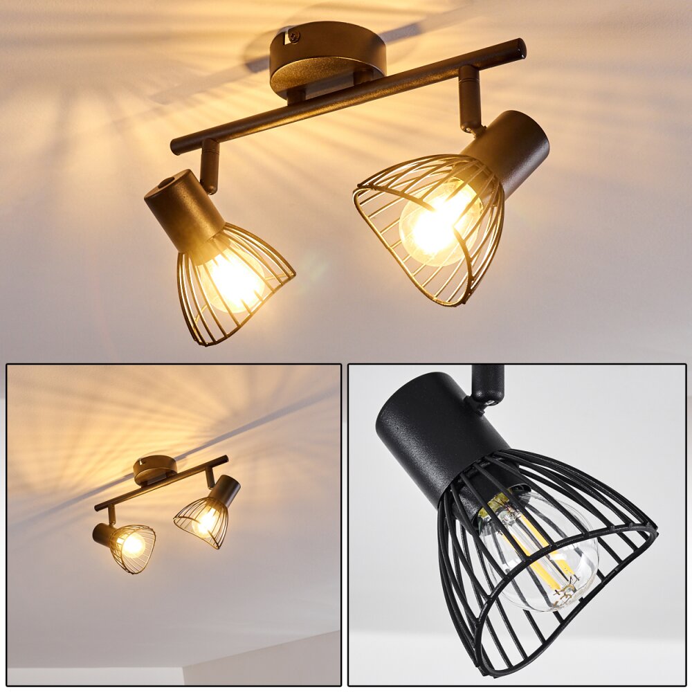 Plafonnier Holbol Noir, 2 lumières main product photo