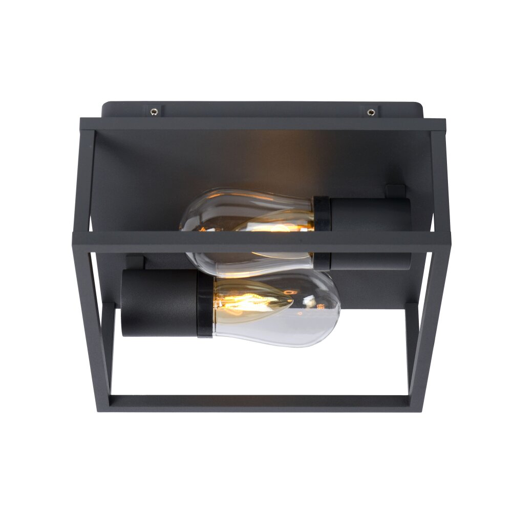 Plafonnier Lucide CARLYN Noir, 2 lumières main product photo