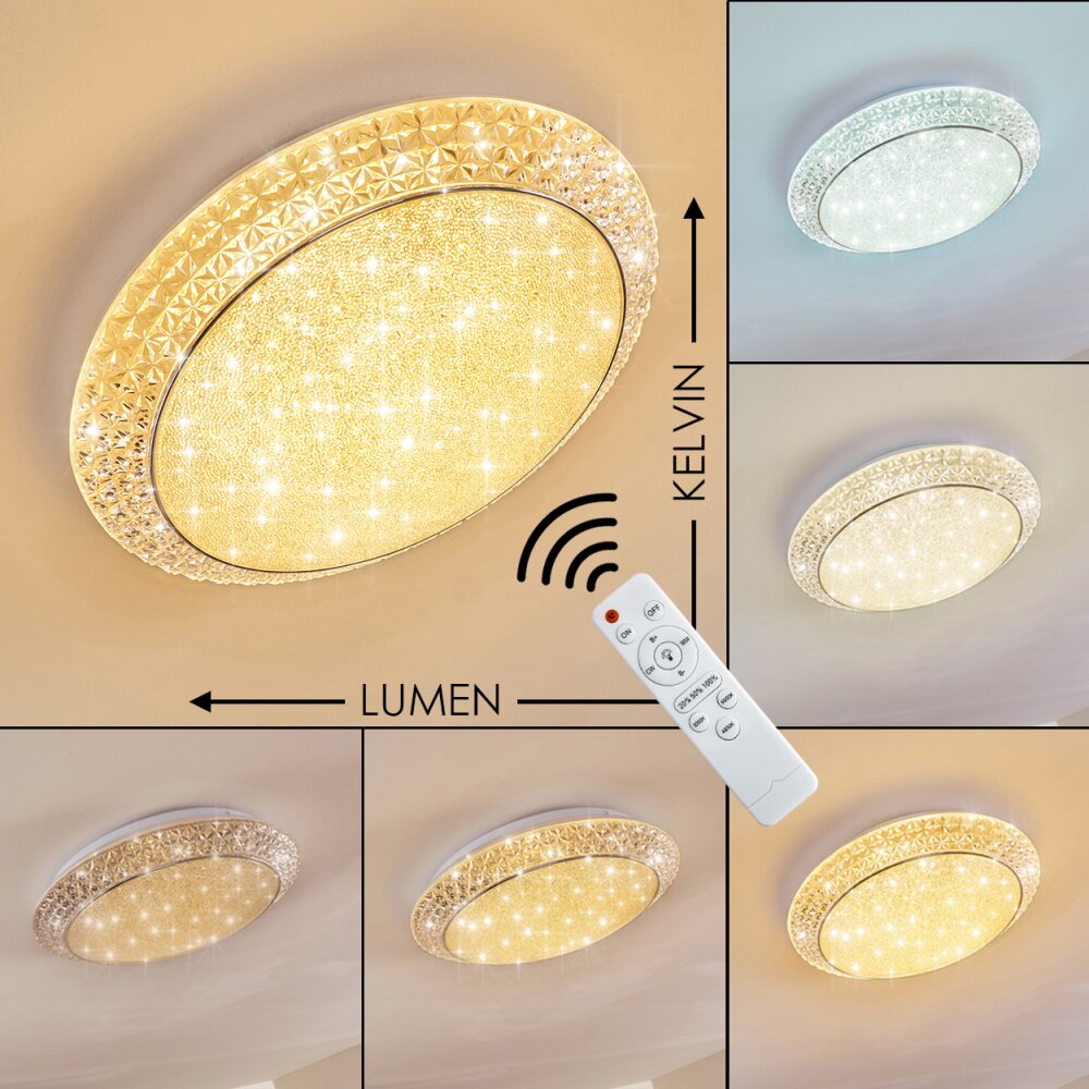 Plafonnier Litto LED Blanc, 1 lumière, Télécommandes main product photo