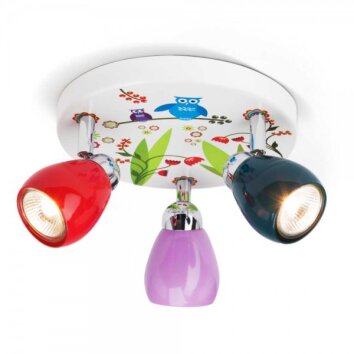 Plafonnier rond à spots Brilliant Leuchten Birds Multicolore, 3 lumières