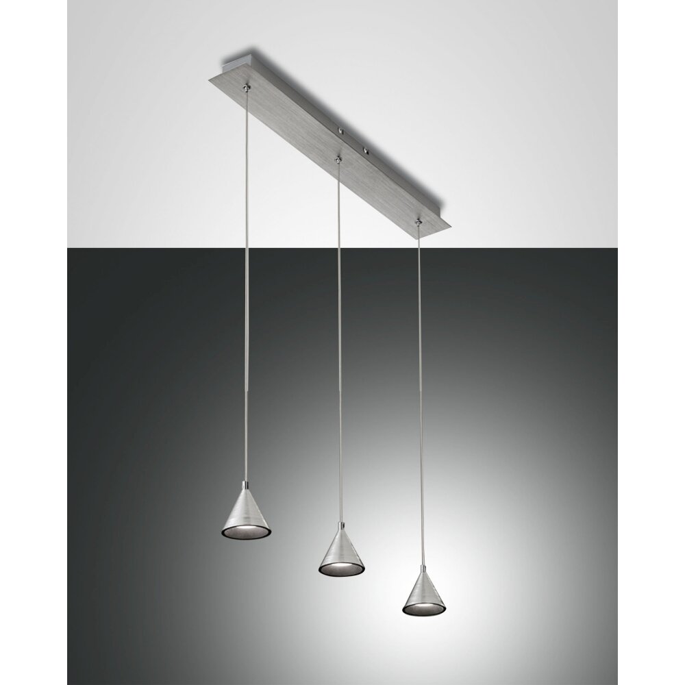 Suspension Fabas Luce Delta LED Aluminium, 3 lumières main product photo