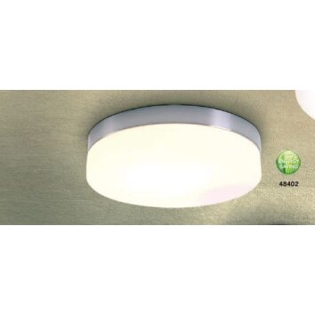 Plafonnier Globo OPAL Acier inoxydable, Nickel mat, Blanc, 2 lumières