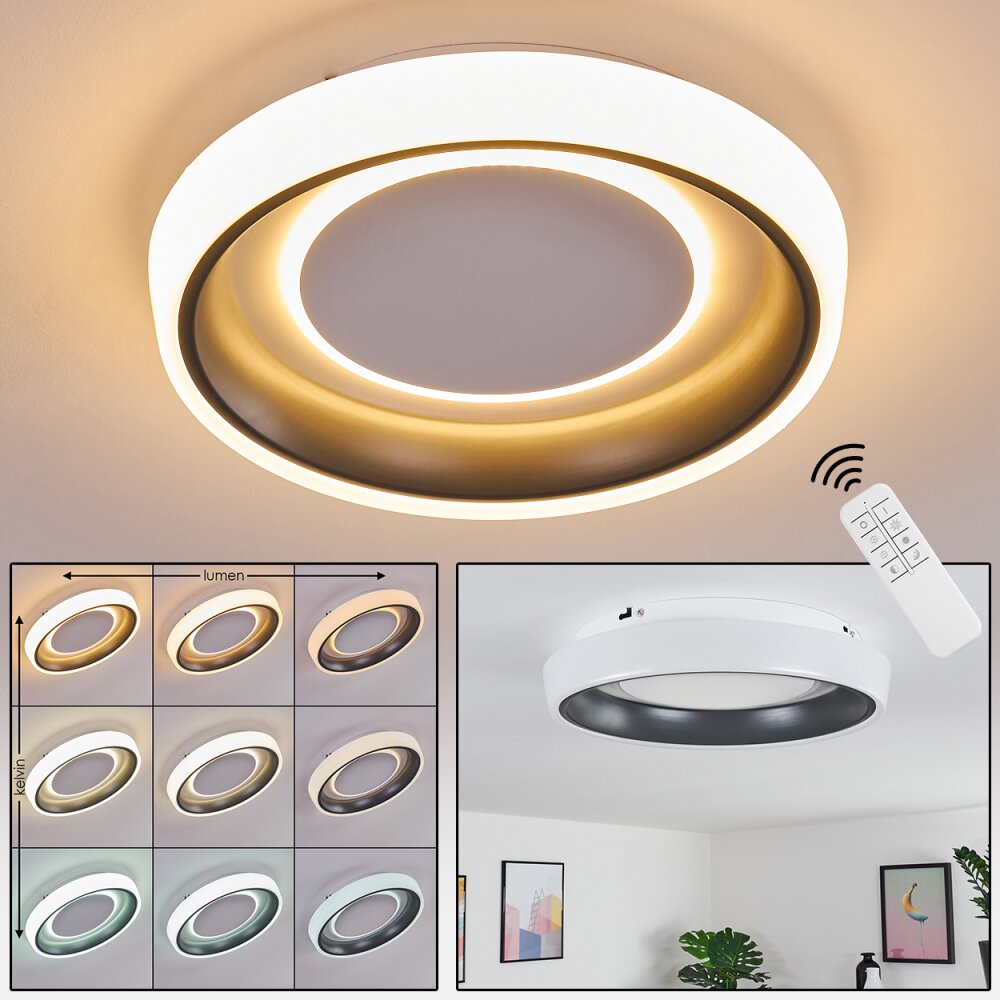 Plafonnier Mackay LED Anthracite, Blanc, 1 lumière main product photo