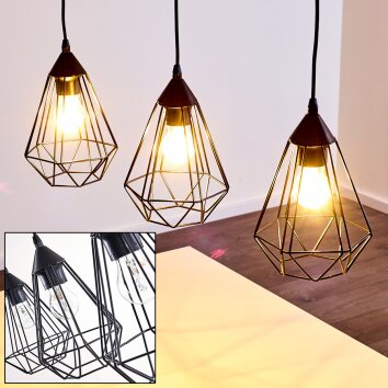 Suspension Kavvi Noir, 3 lumières Suspension Kavvi Noir, 3 lumières
