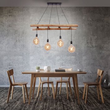 Suspension Leuchten-Direkt EDGAR Noir, 4 lumières