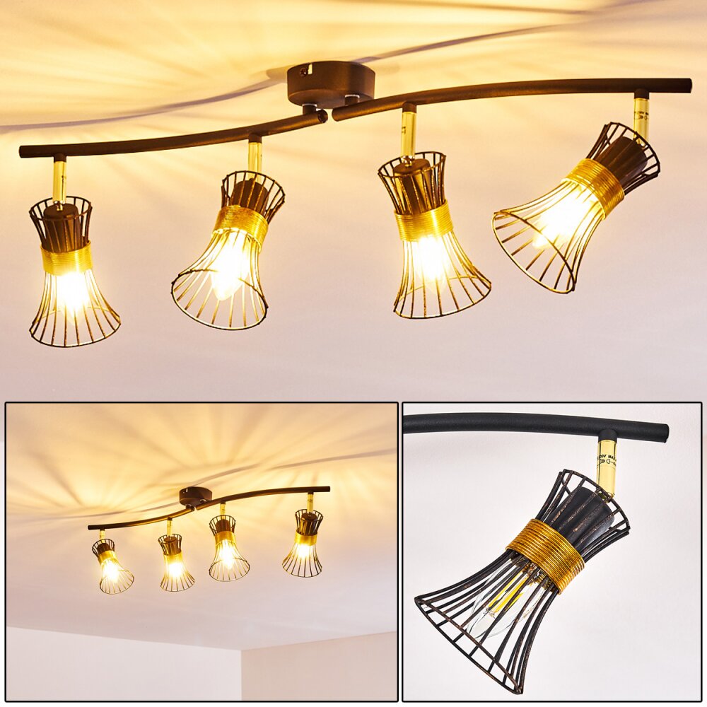 Plafonnier Ayen Noir doré, 4 lumières main product photo