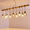 Suspension Barbengo Bois clair, Noir, 9 lumières