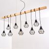 Suspension Barbengo Bois clair, Noir, 9 lumières