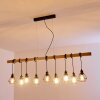Suspension Barbengo Bois clair, Noir, 9 lumières