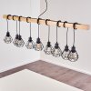 Suspension Barbengo Bois clair, Noir, 9 lumières