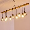 Suspension Barbengo Bois clair, Noir, 9 lumières