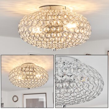 Plafonnier Klamila Chrome, 2 lumières