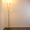 Lampadaire à vasque Watino LED Nickel mat, 3 lumières