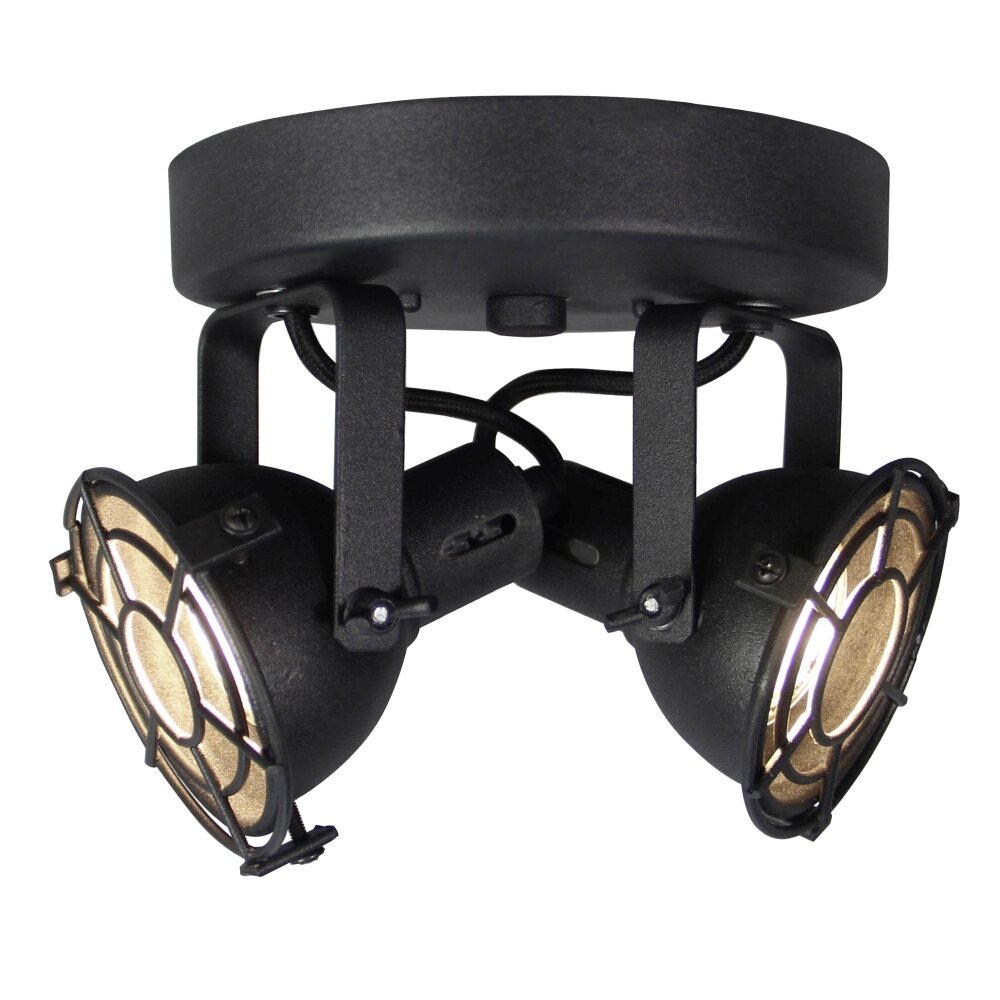 Plafonnier rond à spots Brilliant Jesper LED Noir, 2 lumières main product photo