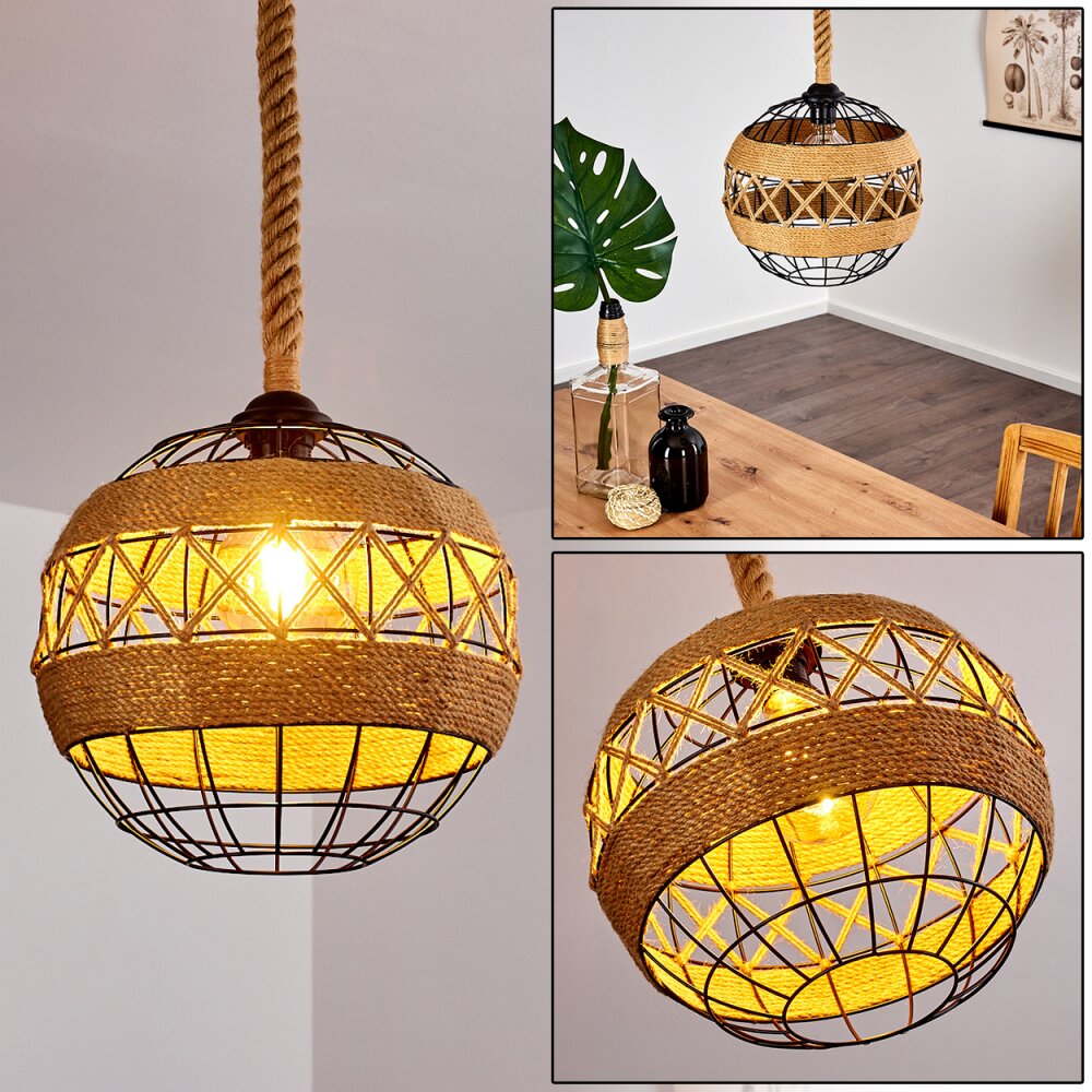Suspension Riekje Brun, Noir, 1 lumière main product photo