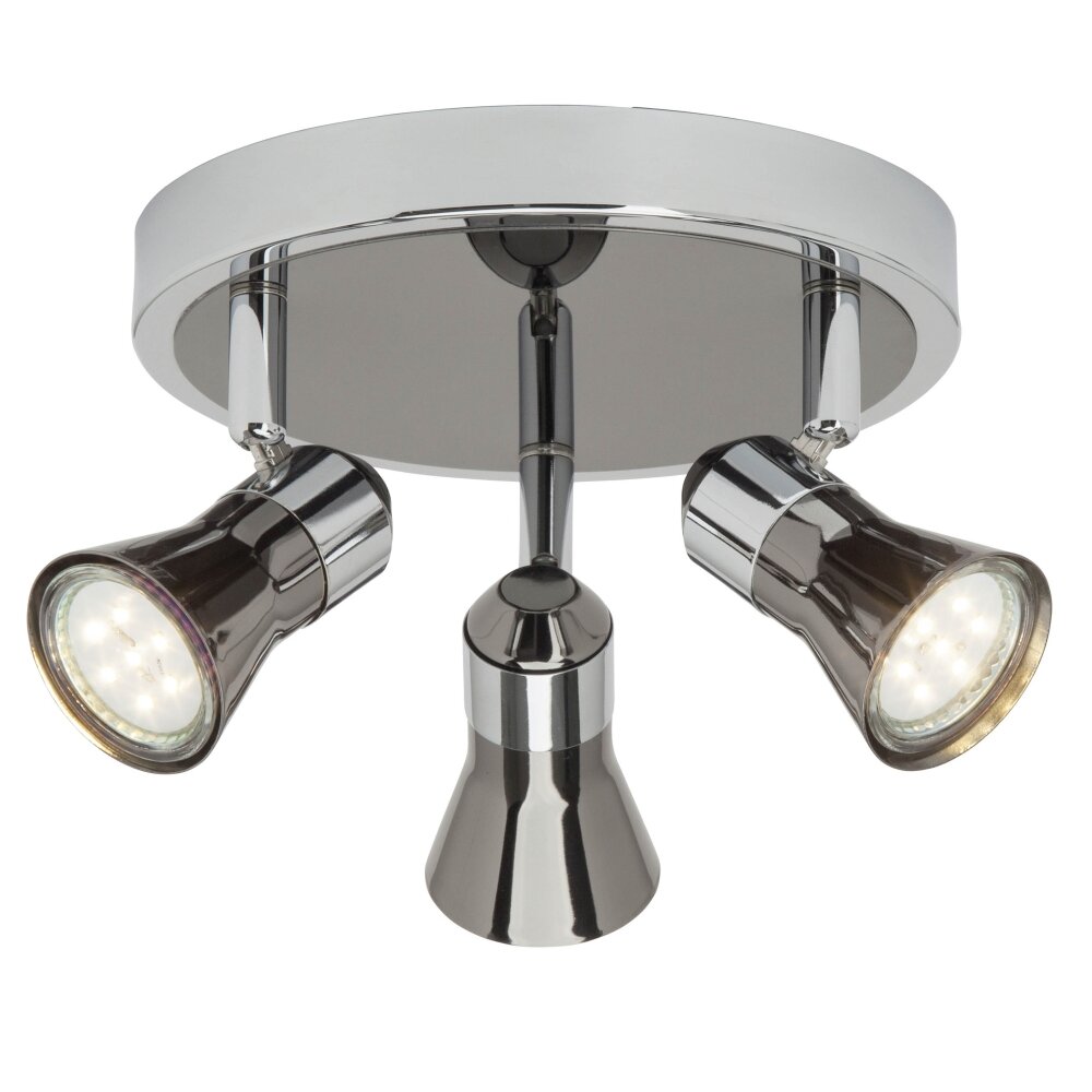 Plafonnier rond à spots Brilliant Jupp LED Chrome, Noir, 3 lumières main product photo