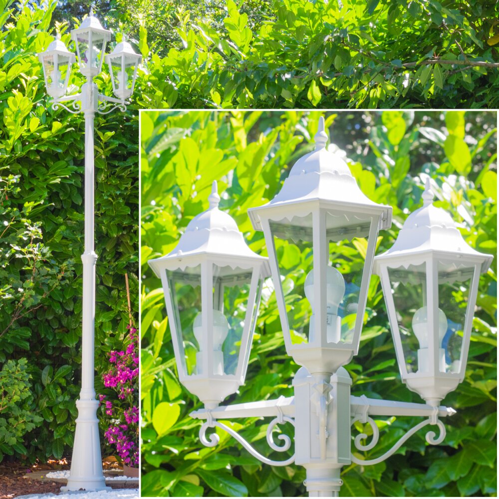 Réverbère Hongkong Blanc, 3 lumières main product photo