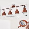 Plafonnier Safari Rouille, 4 lumières