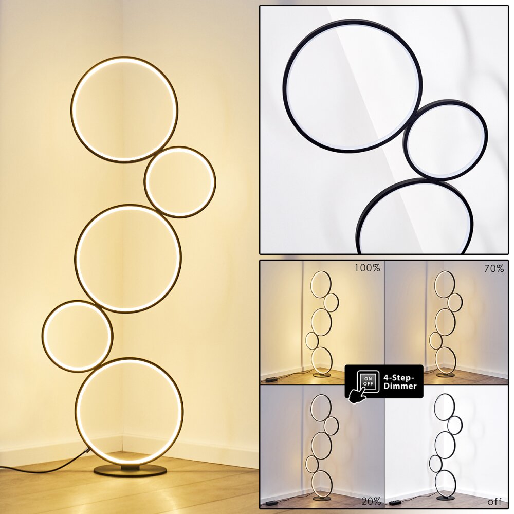 Lampadaire Rodekro LED Noir, 1 lumière main product photo