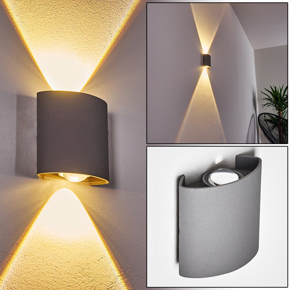 Applique murale d'extérieur Abaiang LED Gris, 1 lumière main product photo