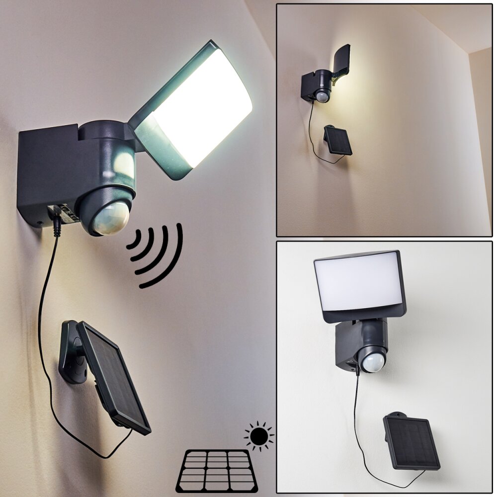 Applique murale d'extérieur Larvik LED Anthracite, 1 lumière, Détecteur de mouvement main product photo