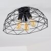 Plafonnier Hajom Noir, 3 lumières
