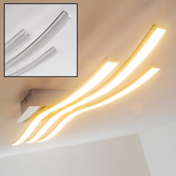 Plafonnier Eglo Roncade LED Chrome, 3 lumières