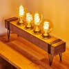 Lampe de table Montgomery Bois clair, Noir, 4 lumières