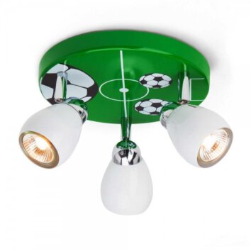 Plafonnier rond à spots Brilliant Leuchten Soccer Vert, Blanc, 3 lumières
