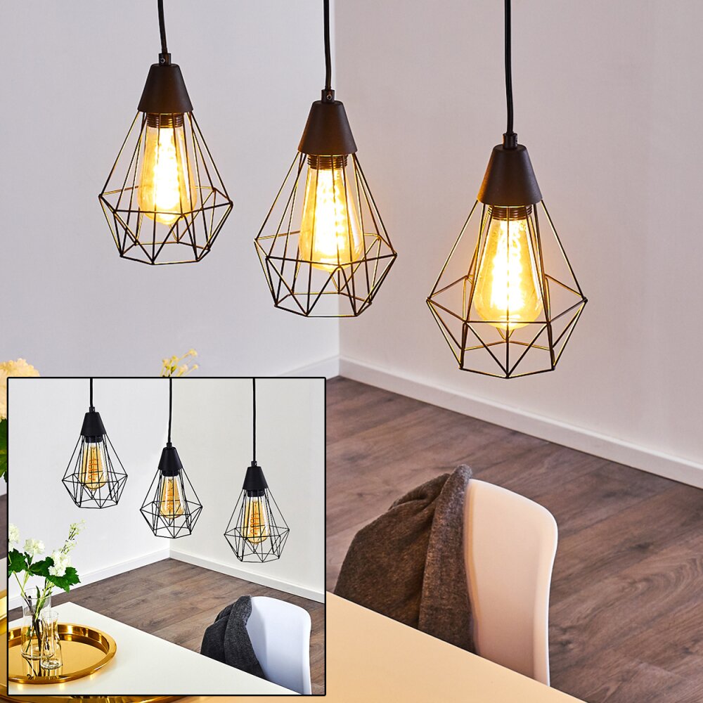 Suspension Baguio Noir, 3 lumières main product photo