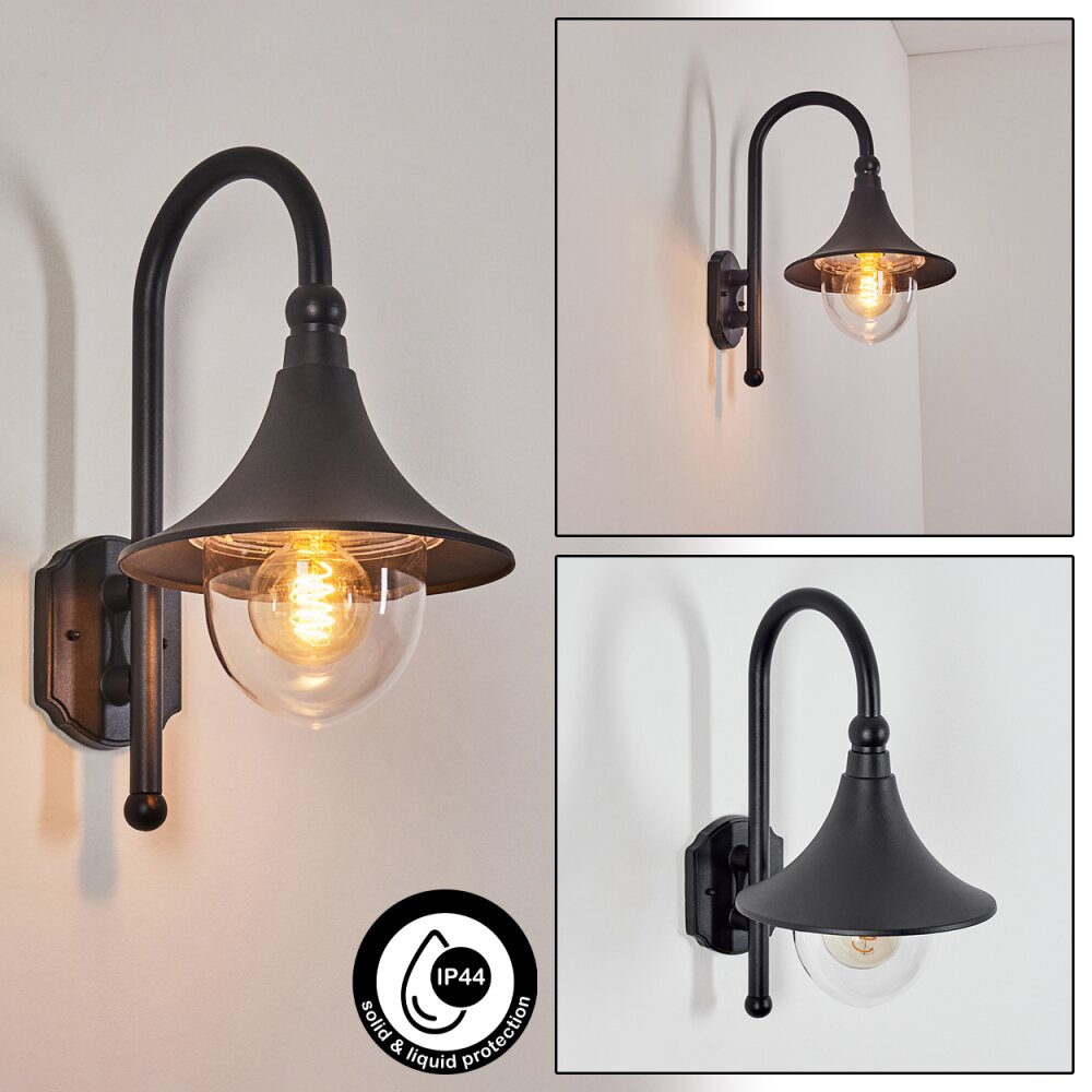Applique murale d'extérieur Elgin Noir, 1 lumière main product photo